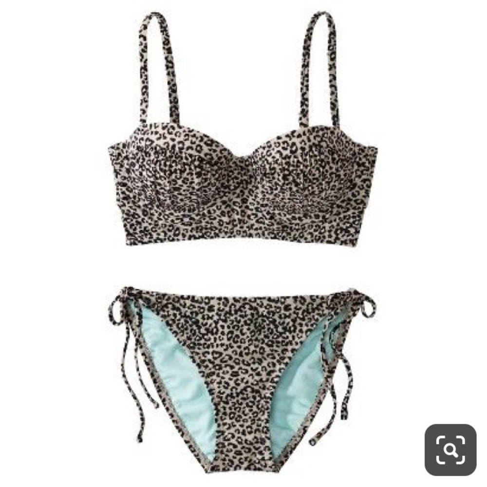 xhilaration leopard print bathing suit bikini NEW